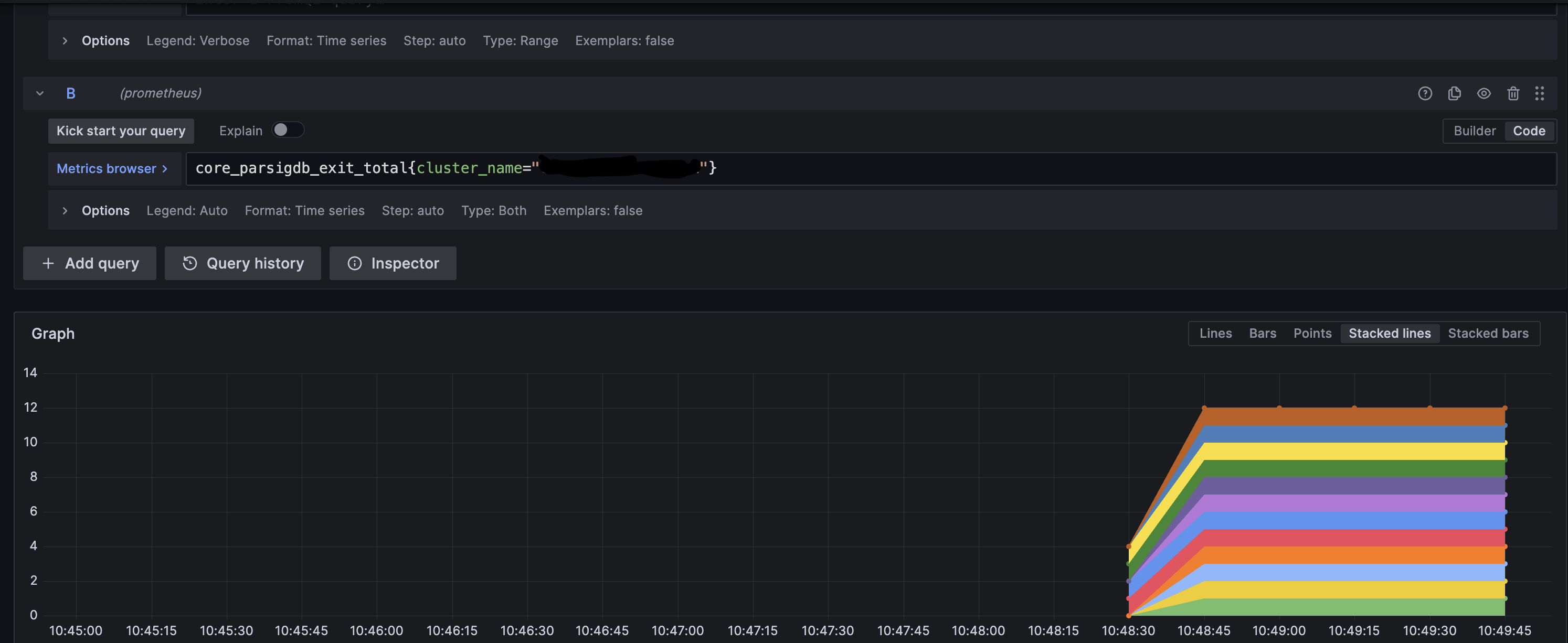 Verify in Grafana Exit panel